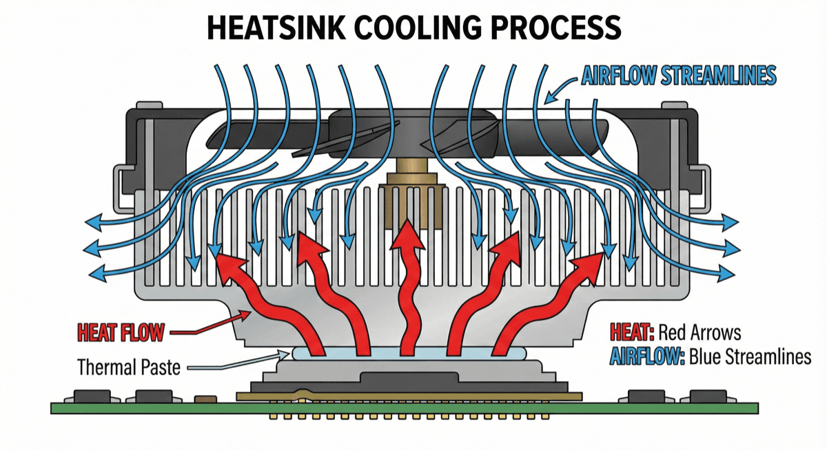 Air cooling heat transfer diagram