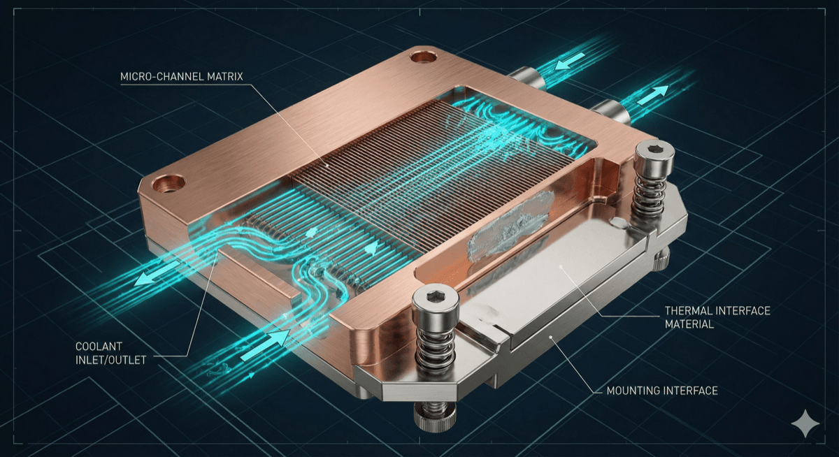 GPU cold plate design and flow patterns