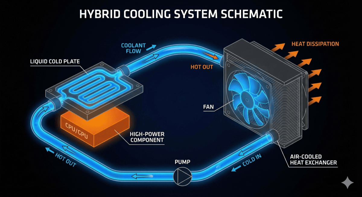 Hybrid cooling system schematic