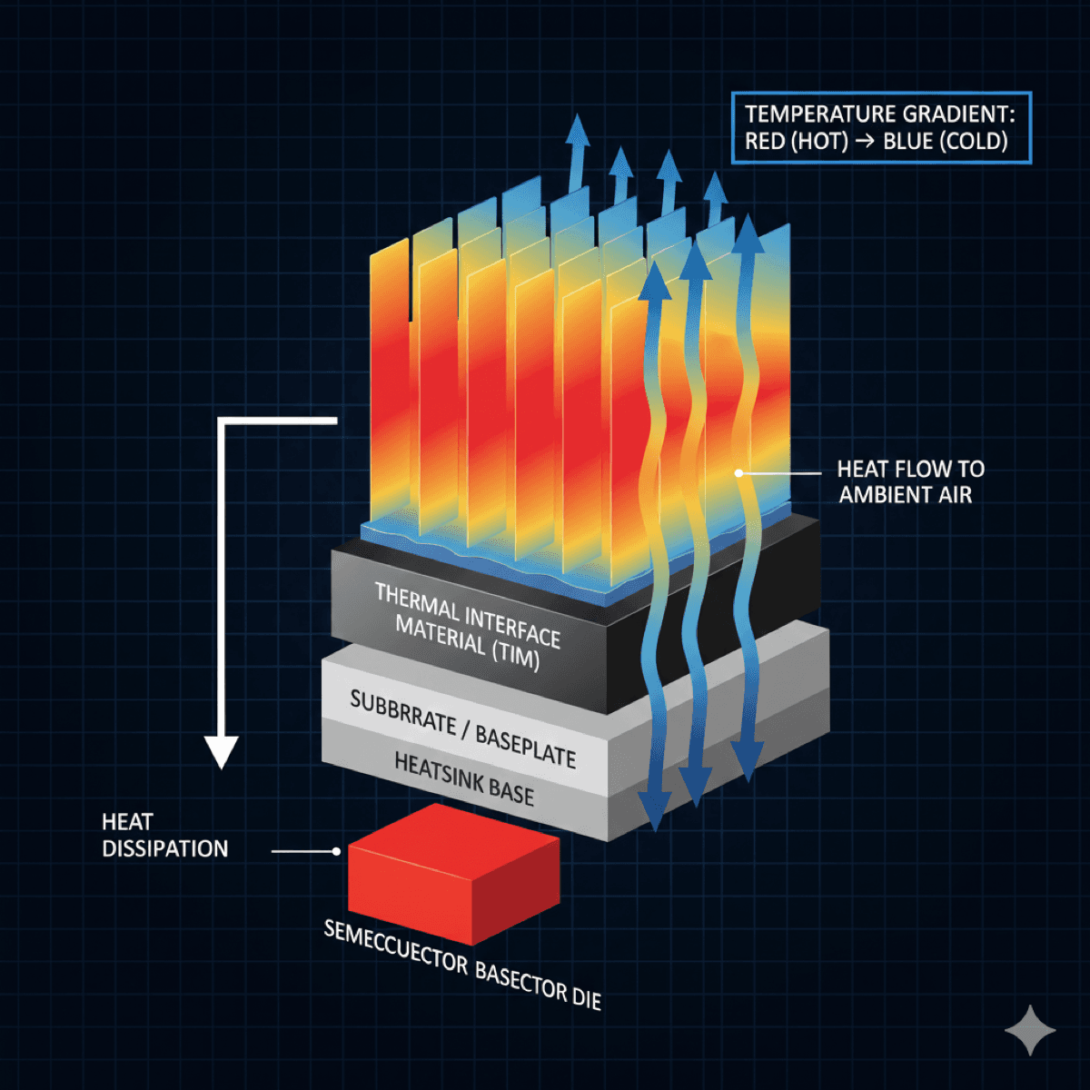 Heat flow path from junction to ambient